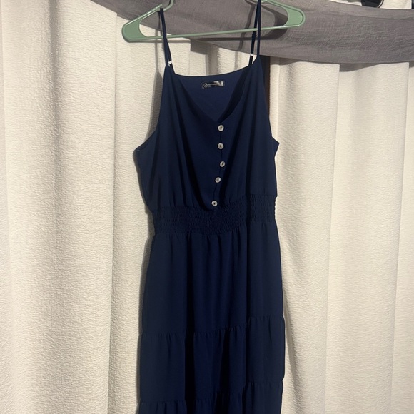 Elegant Navy Blue Maxi Dress - Picture 1 of 5